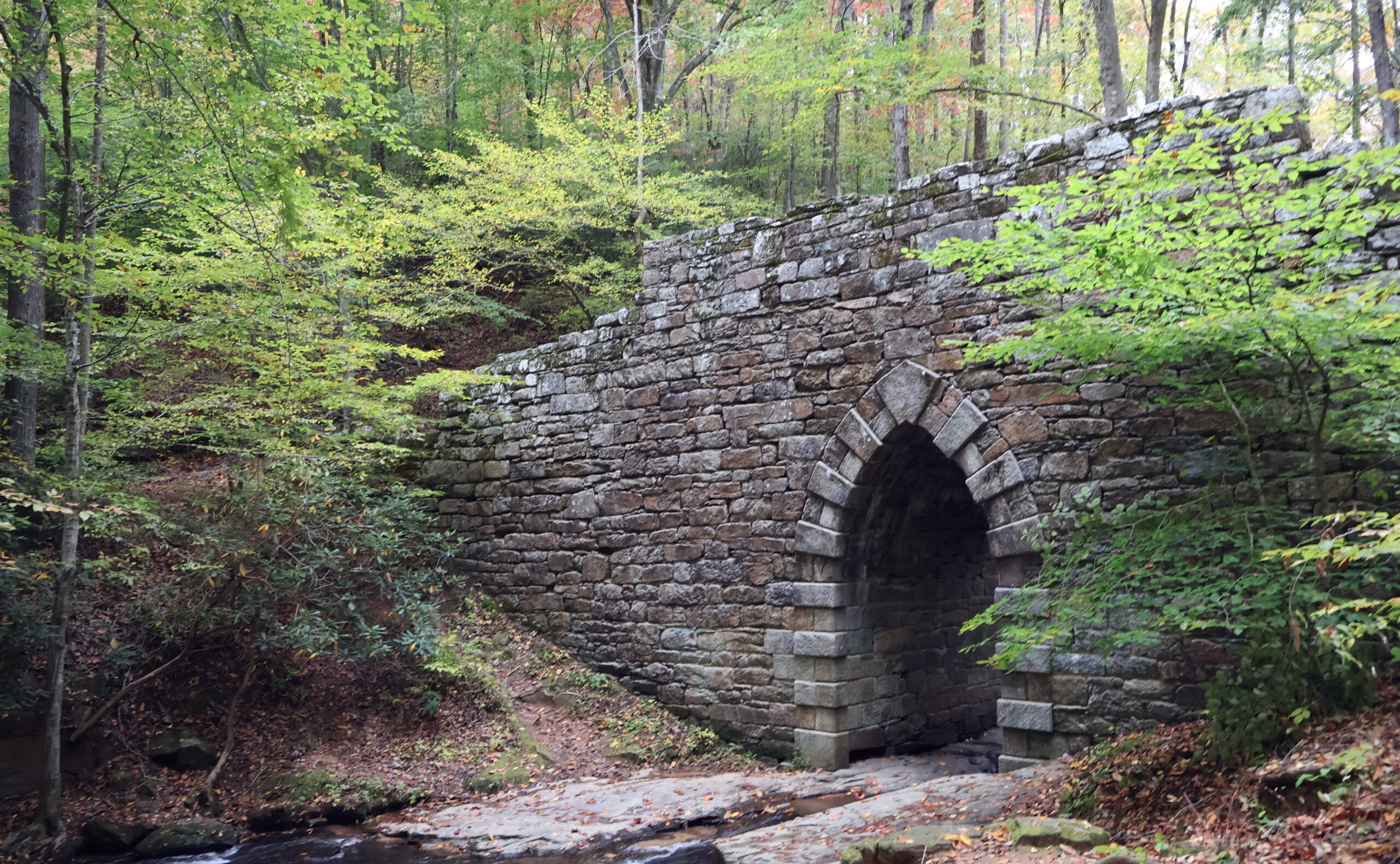 An image of the Historic Poinsett Stone Bridge in South Carolina to show our Off the Rails adventures.